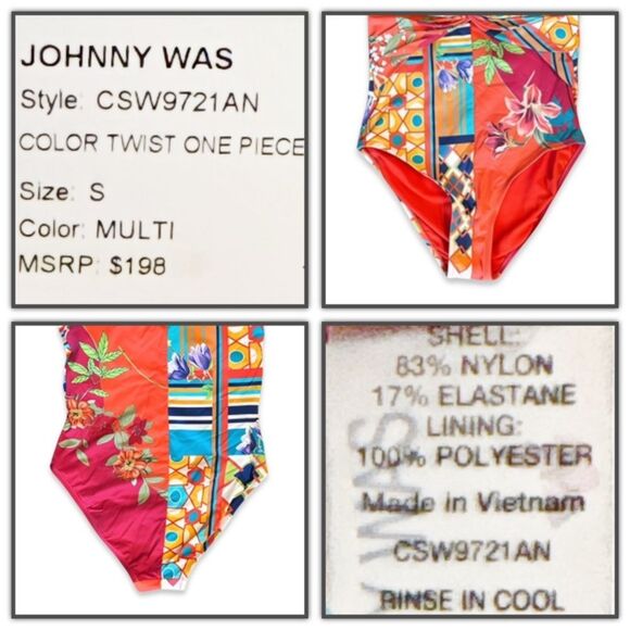 NWT Johnny Was Color Twist One Piece Swimsuit - Picture 11 of 16